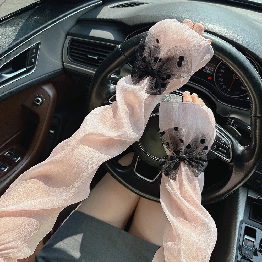 1 Pair New UV Protection Sun Protection Sleeves Breathable Lace Ice Sleeves Loose Light Hand Sleeves Women