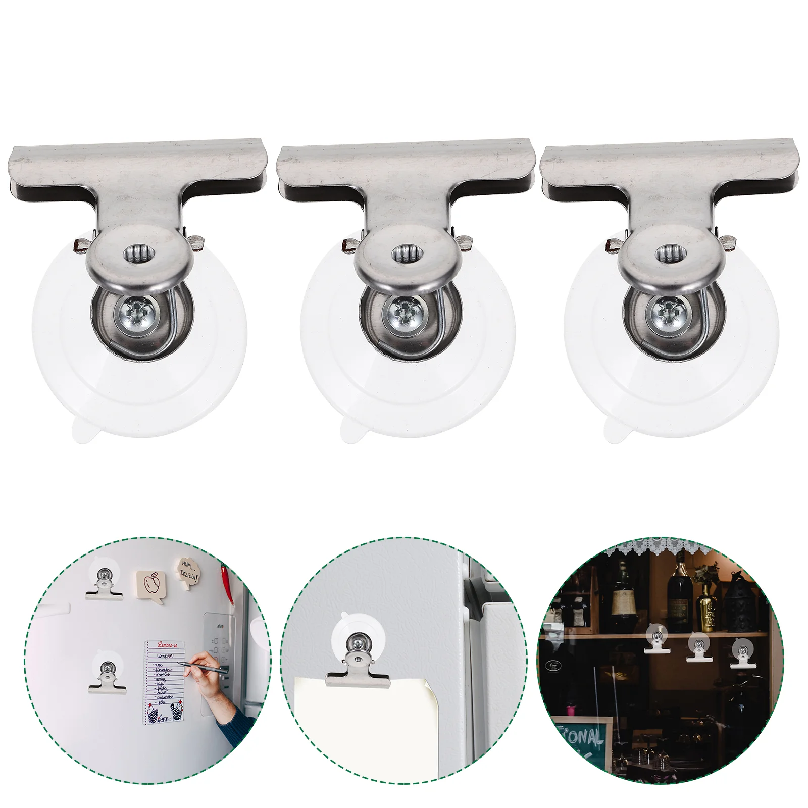 8 Suction Cup Clip Display Business Cards Holder Stand Clear Clamps Hanging Home Office Accessories