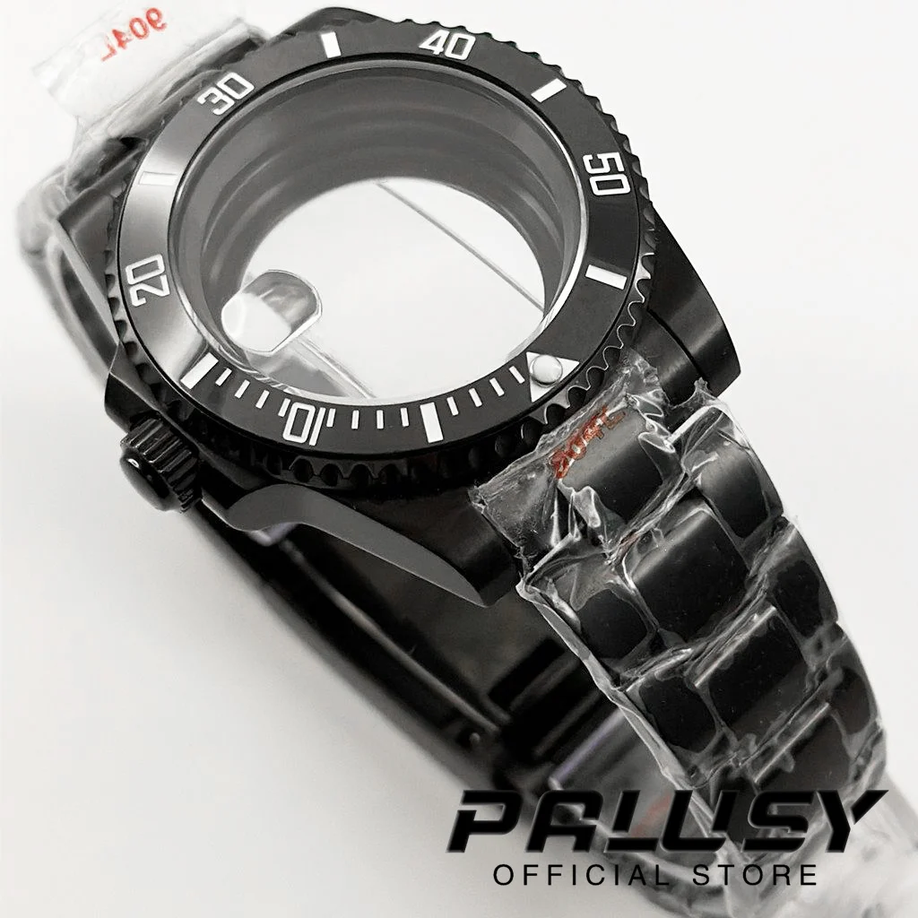 NH35 Diver PVD Preto 40mm Moldura de Cerâmica Preta À Prova D 'Água Para NH34 NH35 NH36 NH70 NH72 ETA2824 Movimento Caixa de Relógio de Vidro Safira