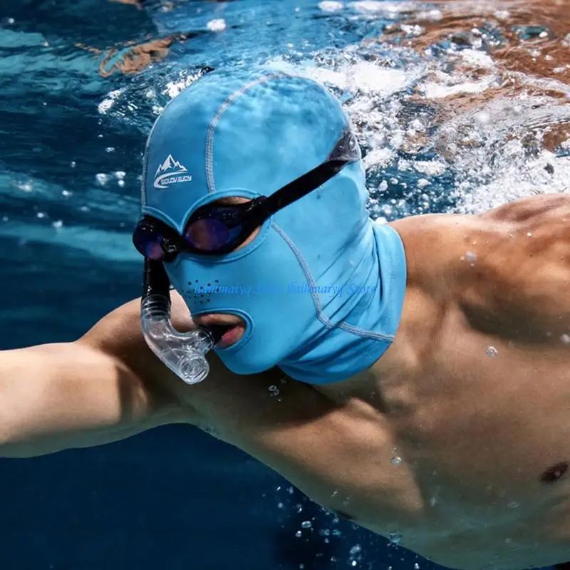 573B Protective Ears Cover Swim Cap In Camouflage Pattern For Swimmers Full Head
