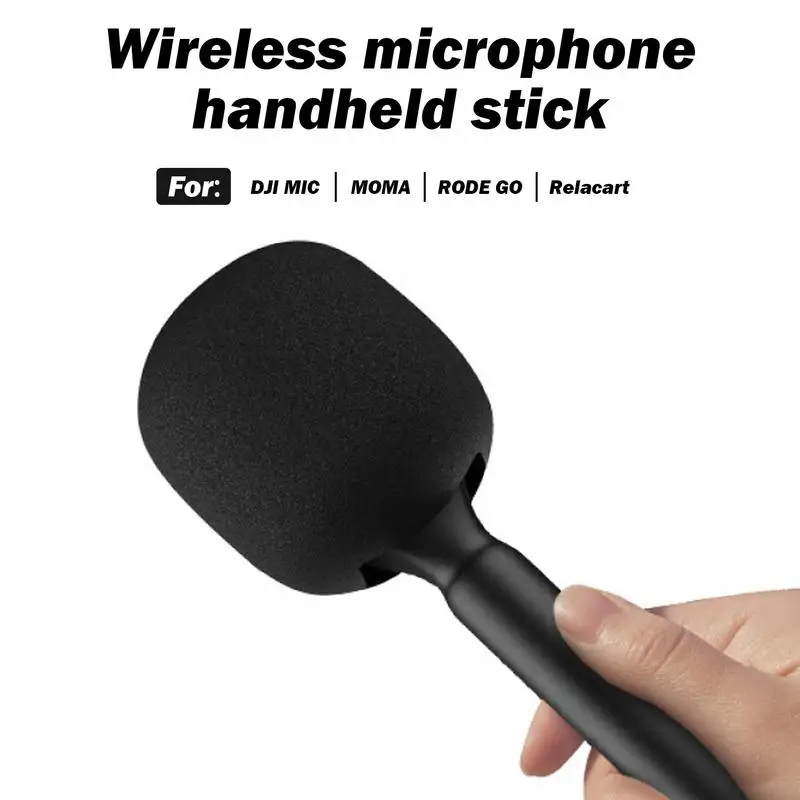 Wireless Microphone Handheld Grip Stick For DJI Mic 2 /Moma/Node Go/Relaxart Microphones Interview Recording Transmitter Adapter