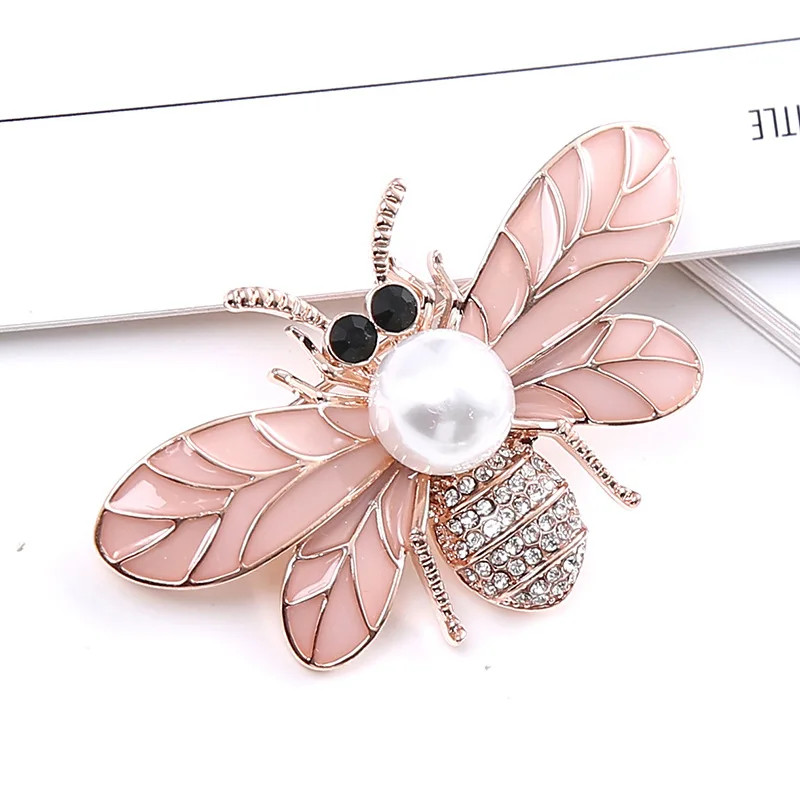 

Fashion Bee Brooch for Women Suit Rhinestone Pearl Jewelry Cute Insect Pin Fashion Clothing Accessories