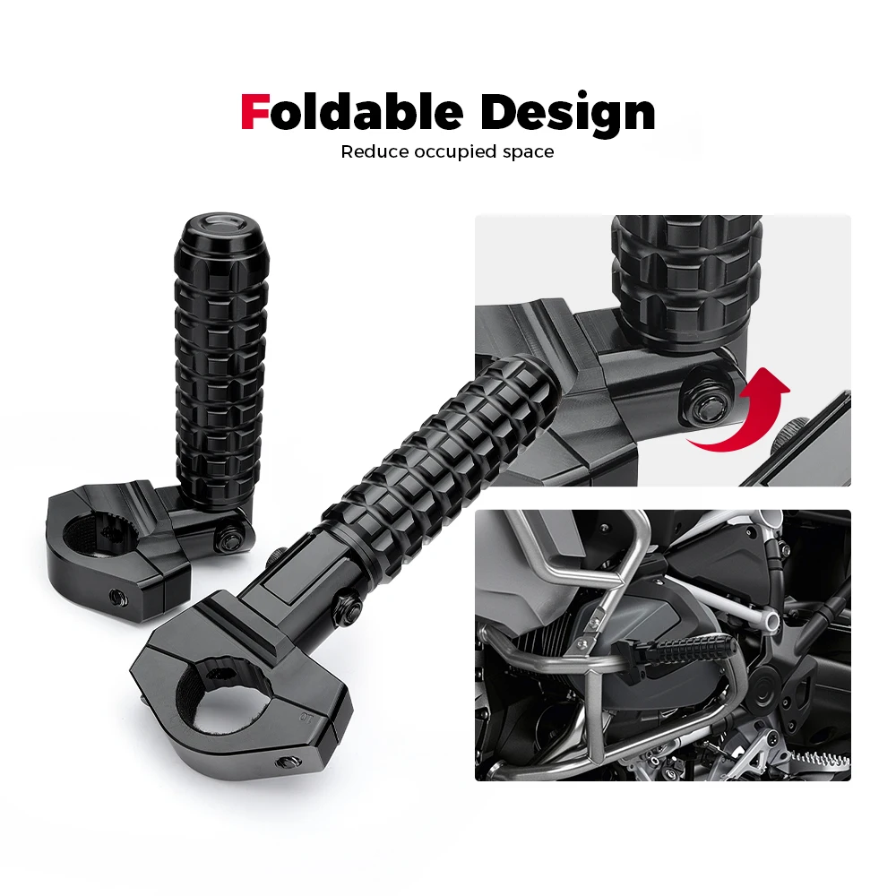 Universelle 22-32mm Motorrad-Crashbar-Fußstütze für Street-Cruise-Bikes, passend für BMW R1200GS R1250GS F850GS F750GS Zubehör – Detail 5
