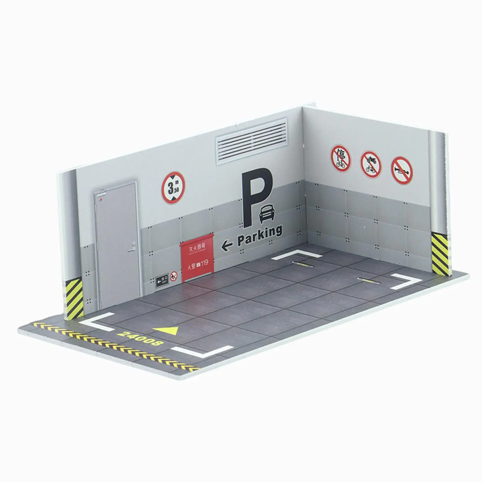 Car Model Parking Lot Scene 1/24 Display Car Garage Parking Space Gift Easy Assemble Parking Lot DIY for Model Car Collection