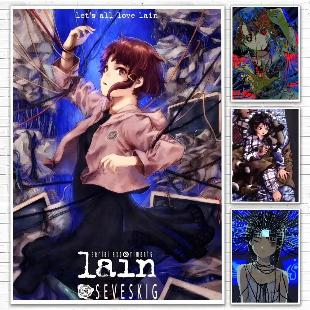 Anime Serial Experiments Lain Poster Poster All-match HD Waterproof Self-Adhesive Wall Art Sticker For Home Bedroom