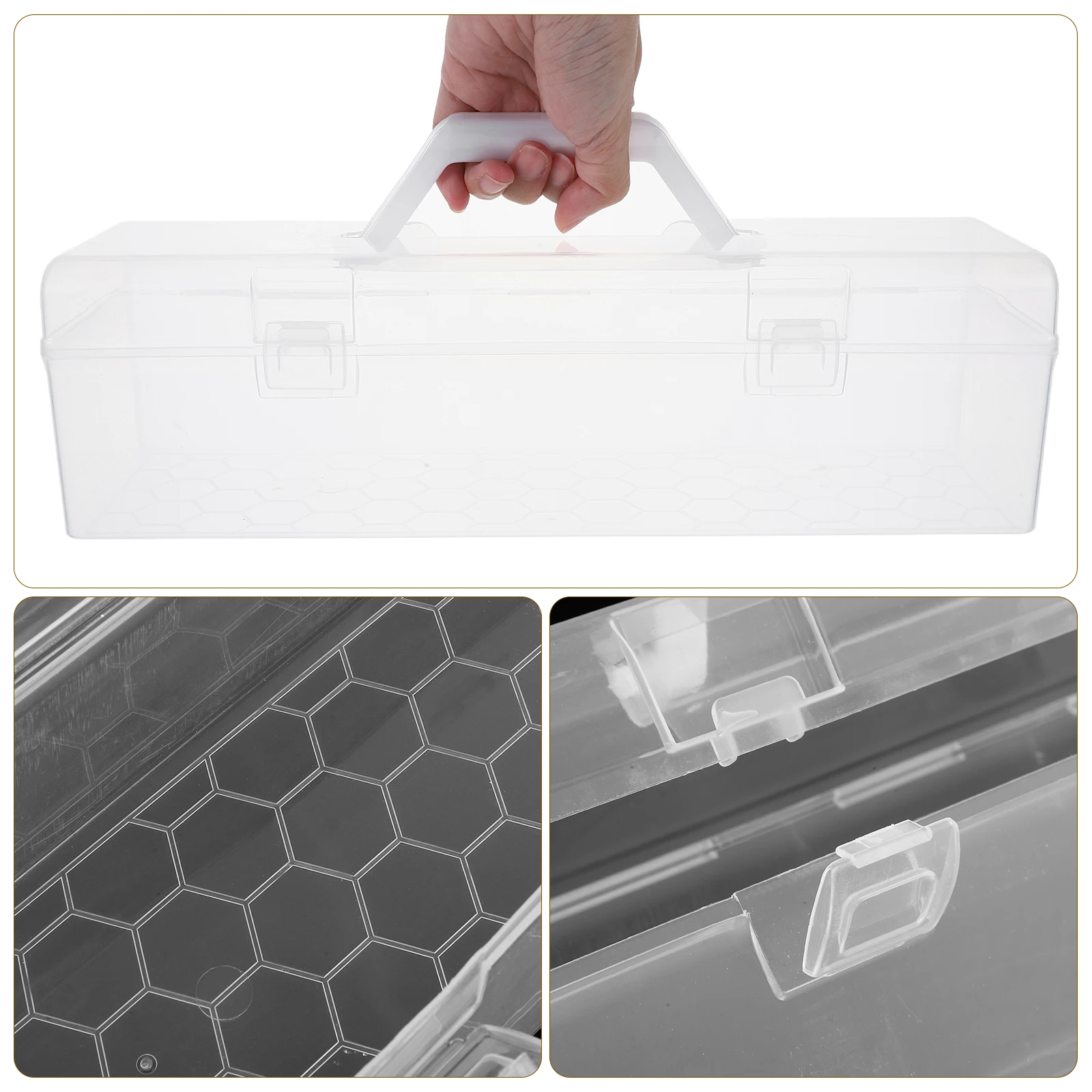 صندوق تخزين شفاف ذو سعة كبيرة لطلاء قلم رصاص مستلزمات الأظافر أقلام ألوان مائية ملحقات المدرسة حافظة أدوات حرفية