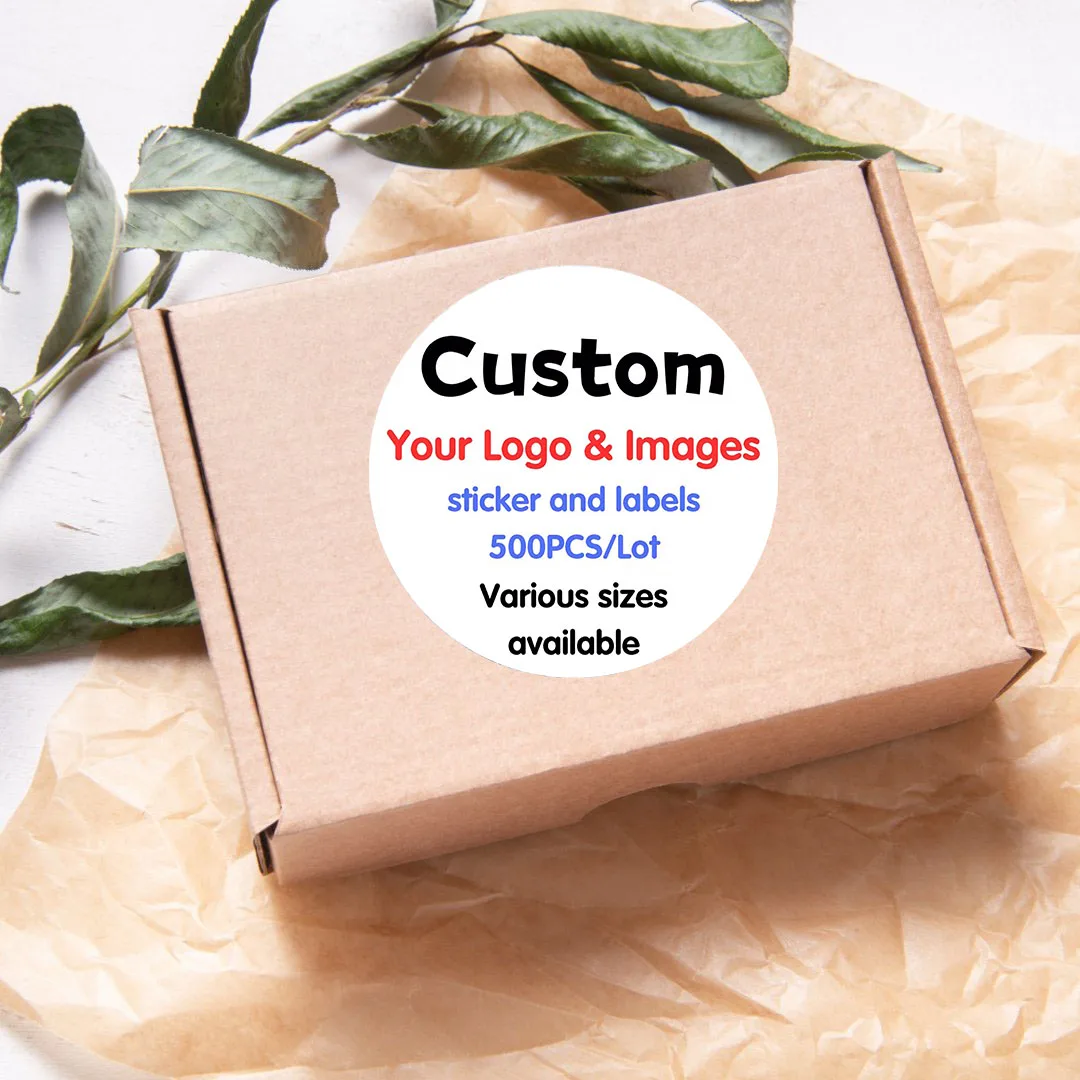 500 adesivos personalizados personalizados, perfeitos para cenários de promoção comercial (uma escolha ideal para festas e embrulho de presente).