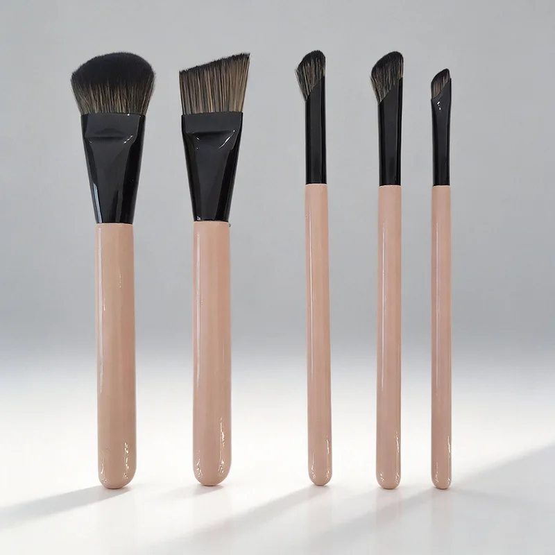 Makeup brush set  Blush brush, blade foundation brush, finger pad concealer brush, sickle nose shadow brush, eyeliner brush