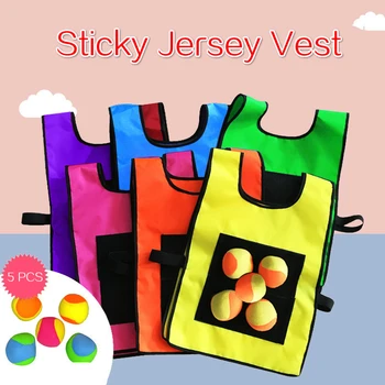 กีฬากลางแจ้งเกม Props เสื้อกั๊ก Sticky JERSEY เสื้อกั๊กเกมเสื้อกั๊กเสื้อกั๊ก Sticky Ball โยนของเล่นเด็กเด็กกีฬาของเล่น
