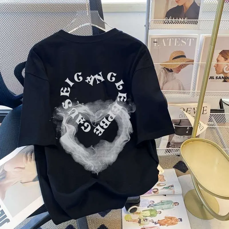 

Новая летняя женская свободная круглая футболка Ne ort Sve с принтом Love Letter, хлопковый удобный топ большого размера для поездок на работу