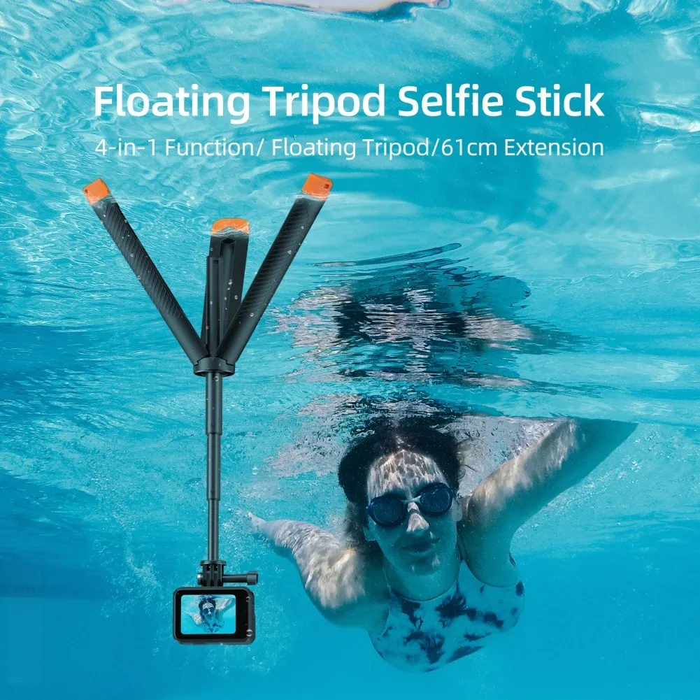 

Floating Tripod Selfie Stick Waterproof Compatible For DJI OSMO Action4 Extendable Selfie Monopod With Hanging Rope