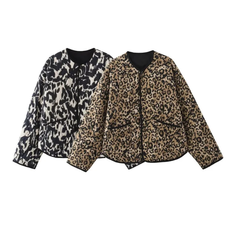 

TAOP&ZAAutumn and Winter New Women's Fashion Wild Animal Pattern Printed Cotton-Padded Coat