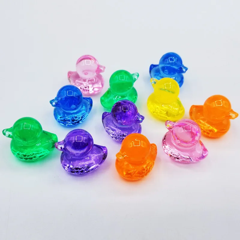Camal 5PCS 30mm Duck Shaped Colorful Acrylic Beads Toy Ornament Part Children Amusement Park Toy Home Wedding Party Decoration