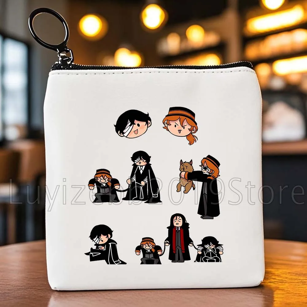 لطيف Dazai Chuuya Osamu Soukoku Bungou الكلاب الضالة BSD هدية قماش محفظة نسائية للعملات المعدنية قماش حقيبة صغيرة مفتاح تخزين بطاقة أكياس المحفظة الحقيبة