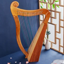 Harp 19 23 String Lyre Harp Instrument 19 Half Key Lyre Harp Solid Wood Veneer Mahogany Lyre String Instrument