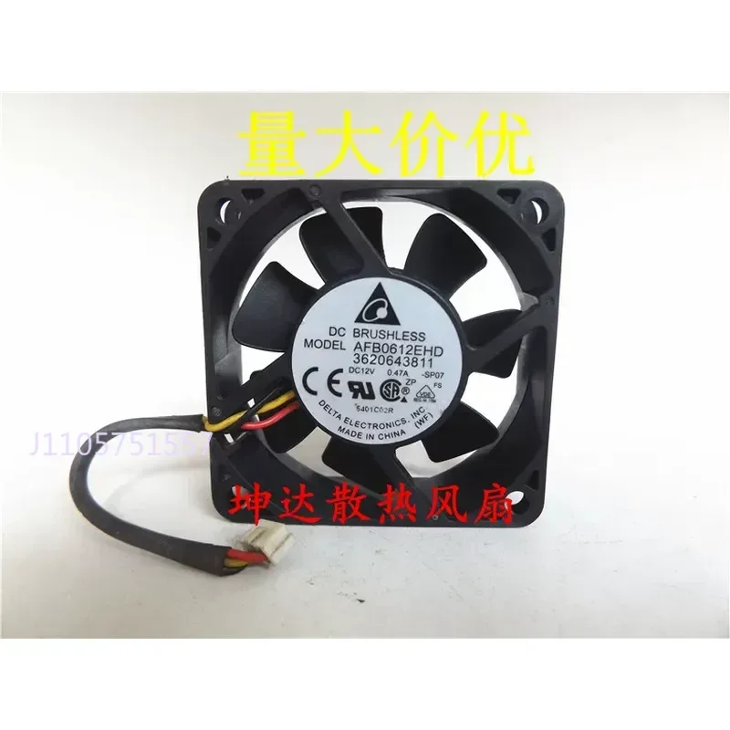 Original Delta AFB0612EHD 12V 0.47A 60x20mm 2-wire 3-wire 4-wire Double Ball Bearing Cooling Fan for Electronics
