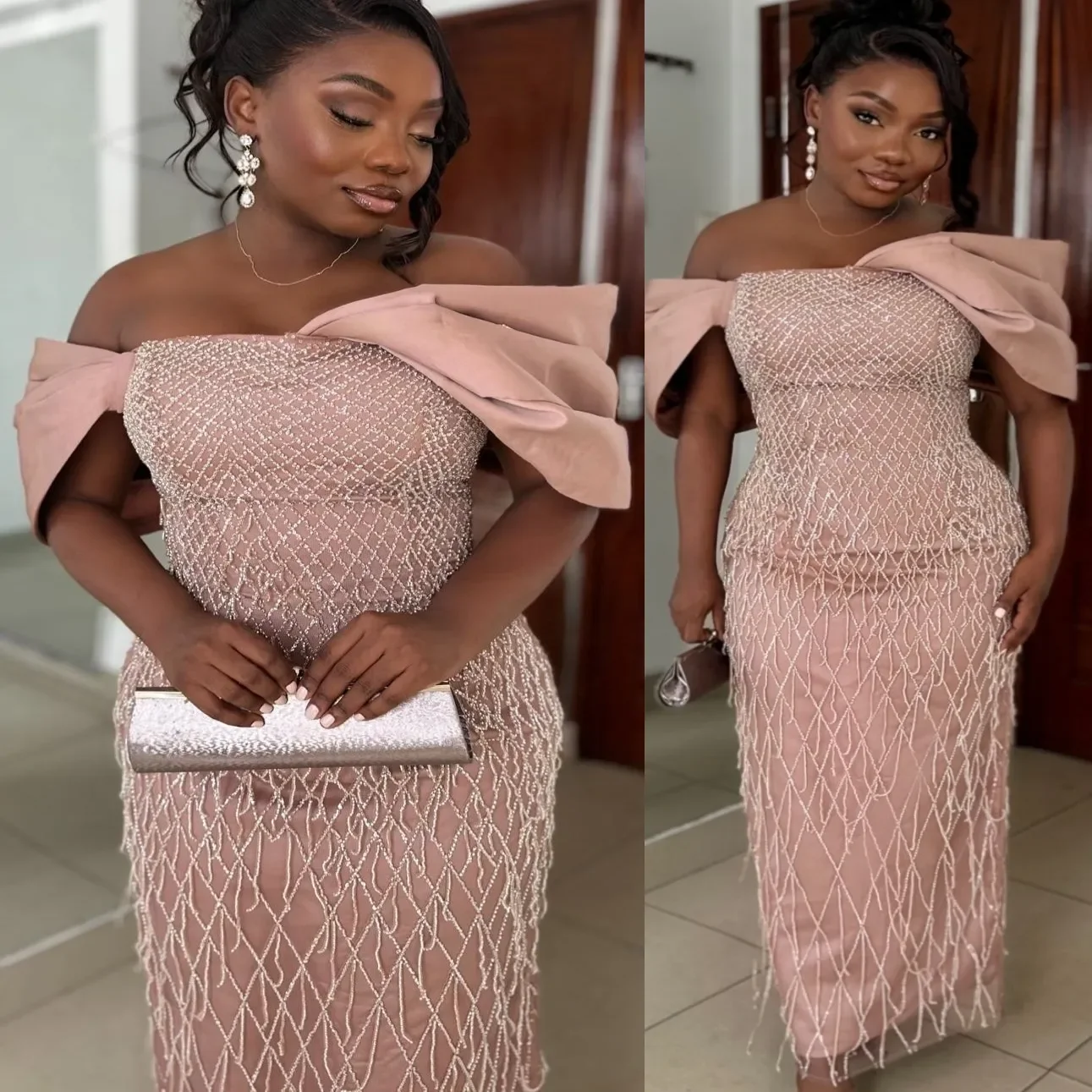 

Роскошное бальное платье больших размеров по индивидуальному заказу, сексуальное вечернее платье с открытыми плечами и открытой спиной, расшитое бисером в стиле ретро, для дня рождения, свадьбы, гостя