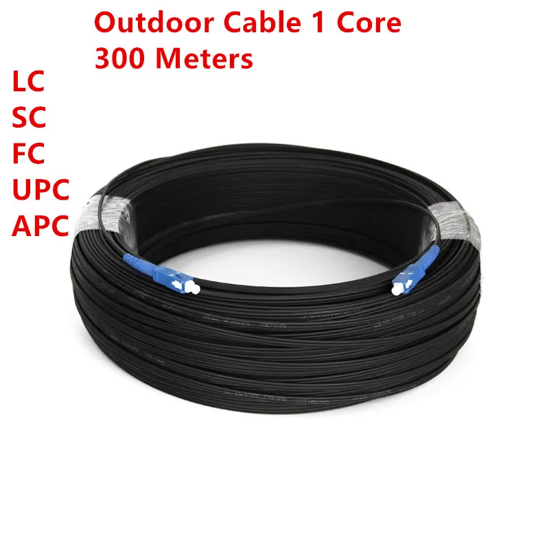 

300 Meters Outdoor FTTH Fiber Optic Drop Cable Patch Cord with Connector FC SC LC UPC APC 1 Core Single Mode Simplex 5mm*2mm