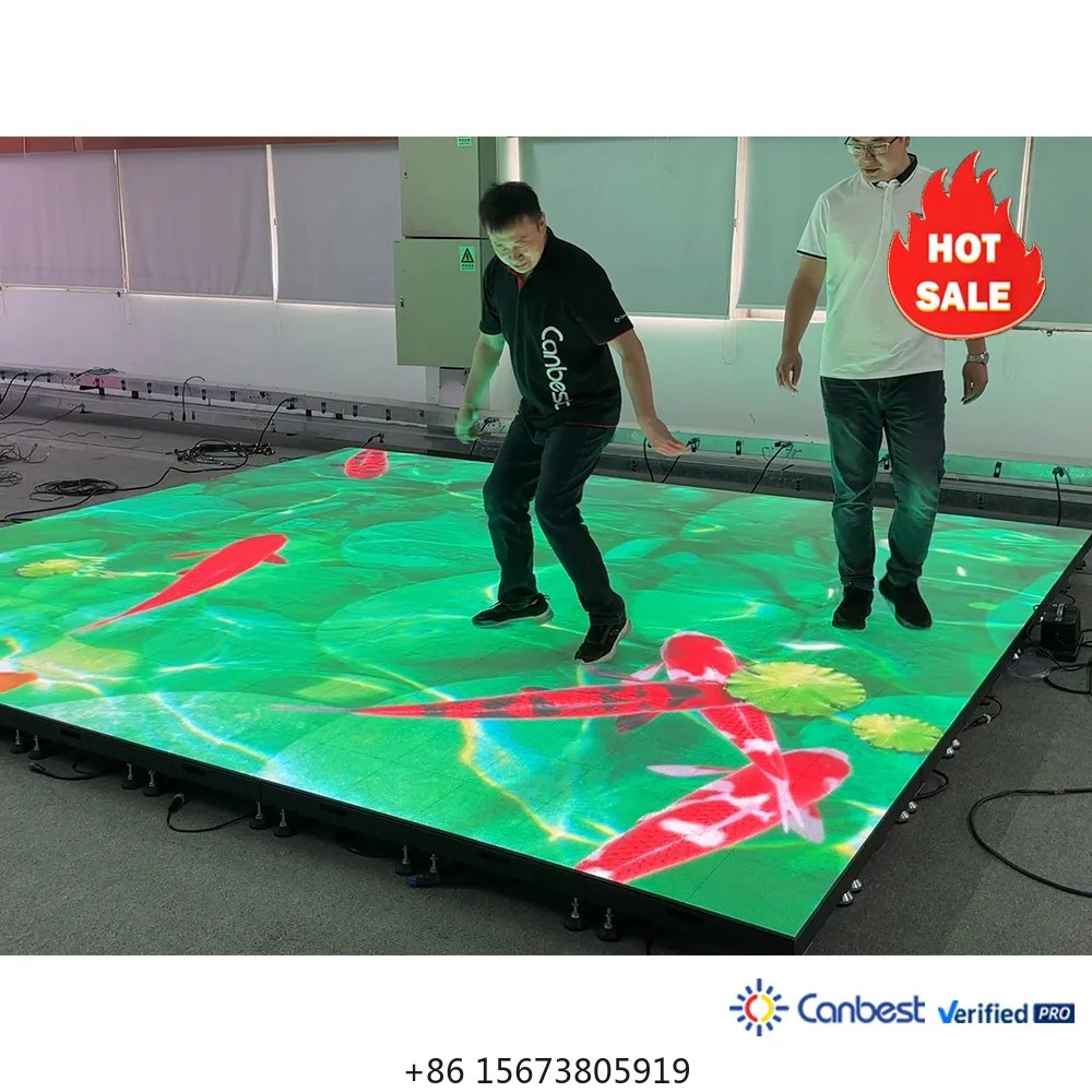 

Canbest P1.9 P2 P2.6 P3.91 Indoor Led Video Display of Mall Floor Tiles Smd Interactive Dance Floor Tile Led Screen
