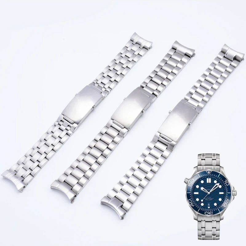 High quality Solid Stainless steel Watch Bands Strap For omega seamaster speedmaster planet ocean Watchband 18mm 20mm 22mm