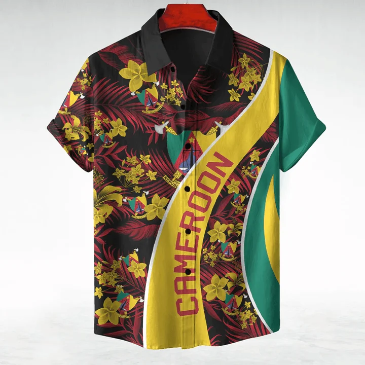 Africa Cameroon Flag Map Short Sleeve Shirts For Men Clothes National Emblem Lion Kids Blouses Sport Jersey  Dashiki Gift Tops