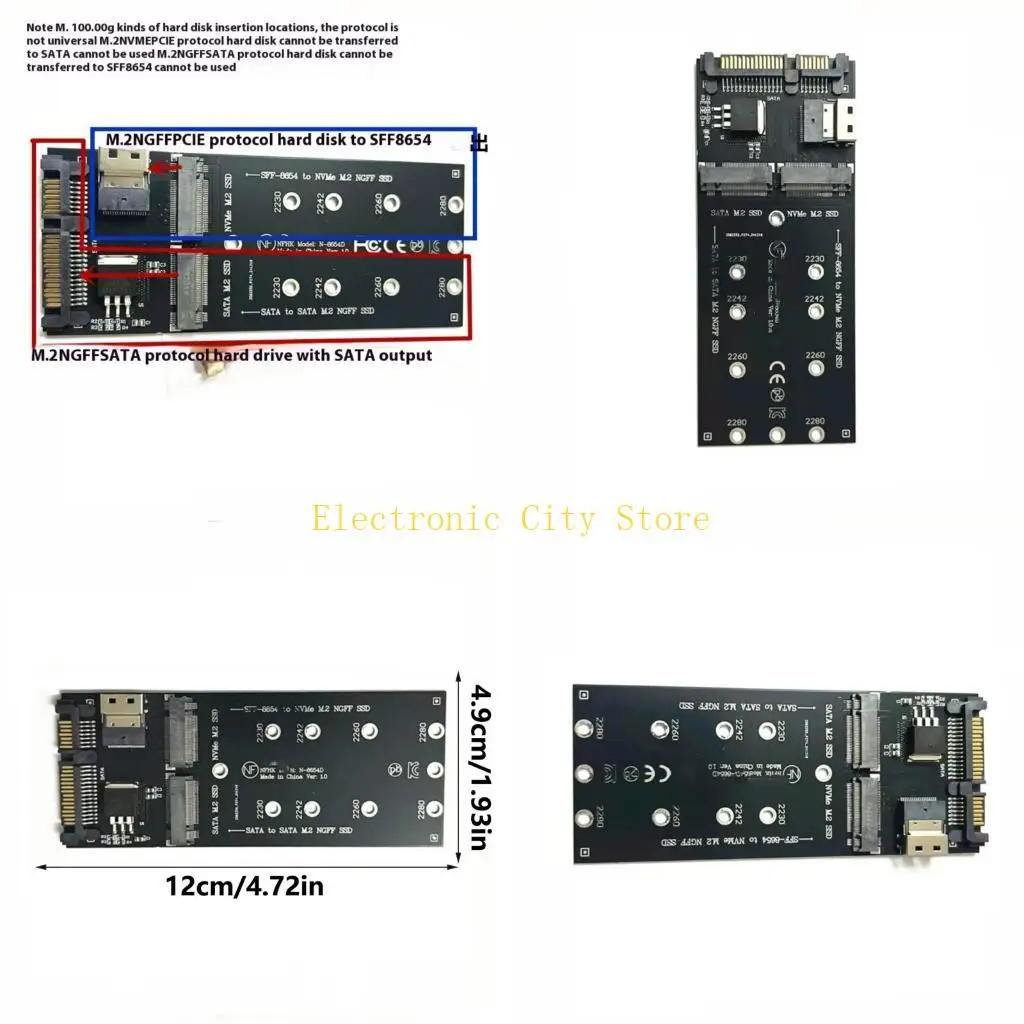

M.2 NVMe PCIE to SFF-8654 Data Transfer Storage Expansion M.2 NVMe Adapter Card HU8D
