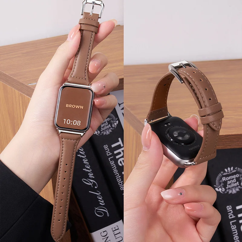 Lederarmband für Mi Band 10 Pro, Armband für Xiaomi Smart Band 9 Pro, Mi Band 8 Pro, Uhrenarmband für Redmi Watch 6 5 4 Zubehör