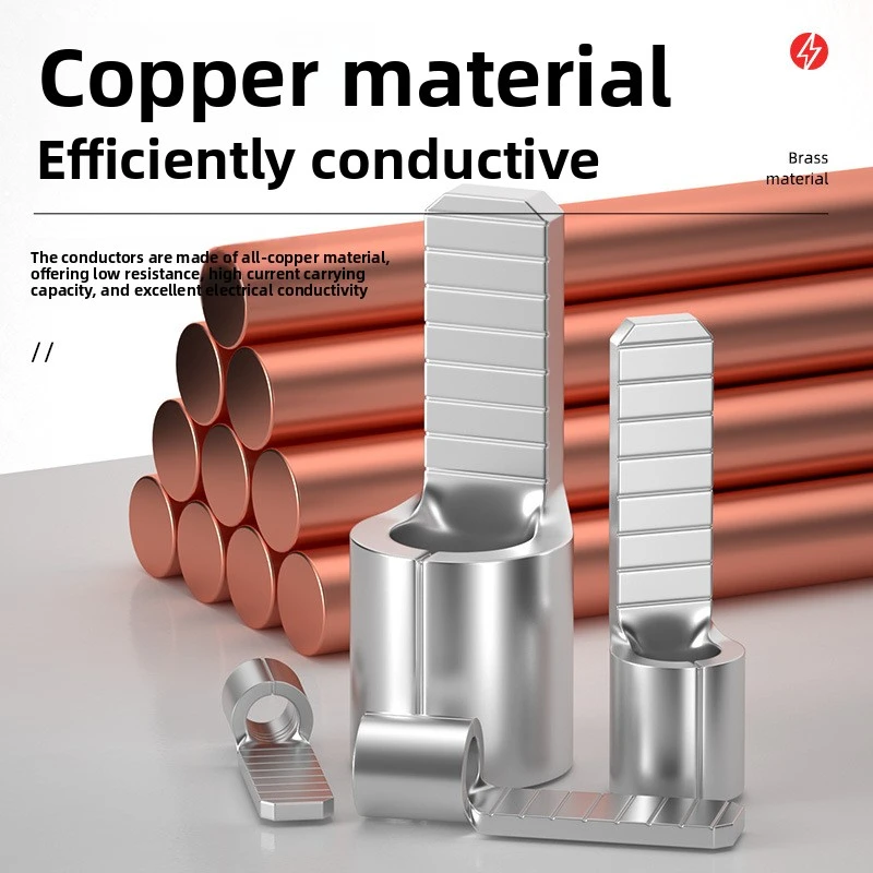 20Pcs Copper Spade Terminals 1.5 4 6 10mm², C45 Series Crimp Connectors For Miniature Circuit Breaker MCB, Cold Press Lugs