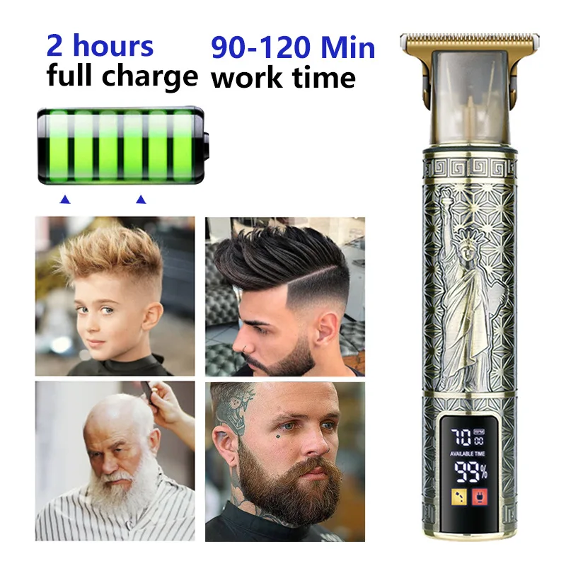 2023 Professional Electric Men\'s Hair Clipper Shaver Beard Trimmer Household Large Screen Digital Engraving Push Shear