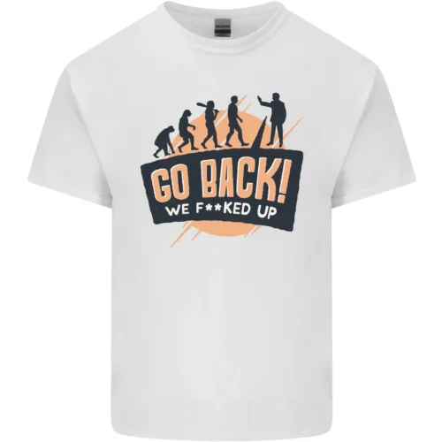 Go Back Funny Climate Change Environment Mens Cotton T-Shirt Tee Top