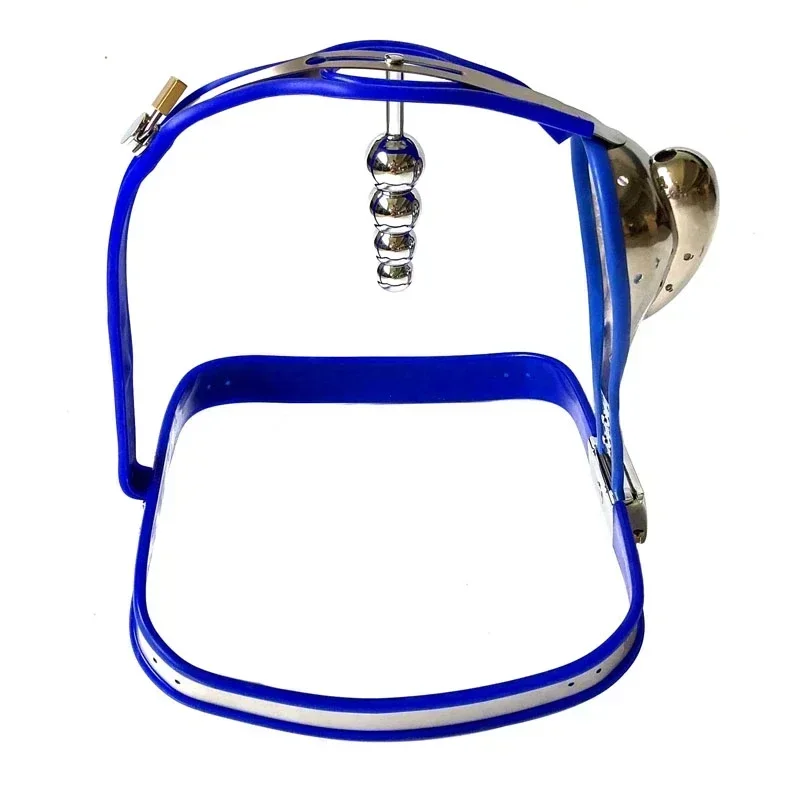 Stainless Steel Male Chastity Belt Pant with External Tube Cage for Men BDSM Bondage Anti Derailment Sex Toys for Men Adult Game