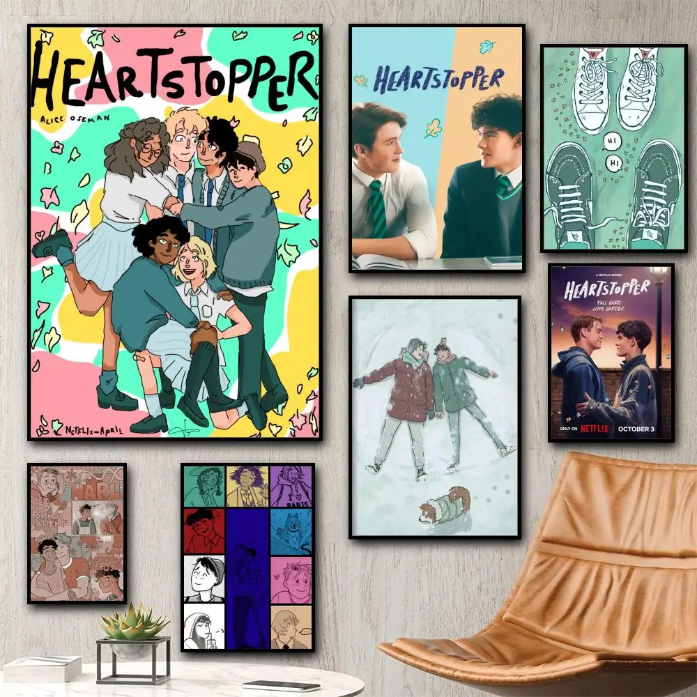 Heartstopper movie tv Painting Calligraphy HD Canvas Poster living room bedroom bar aesthetic decoration