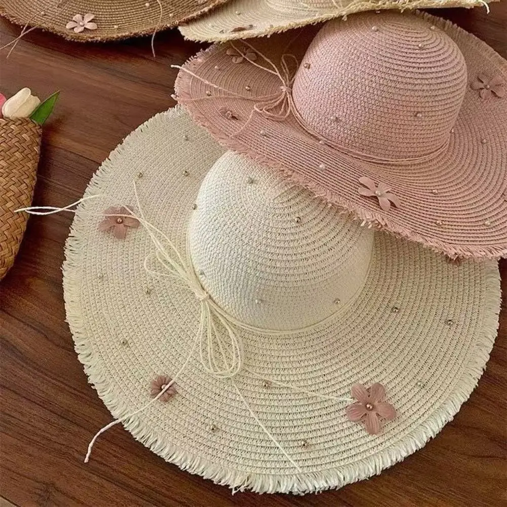Fashion Big Brim Beach Hat Multicolor Lightweight Sun Block Hat Sun-proof Sun-shade Big Brim Hat for Women