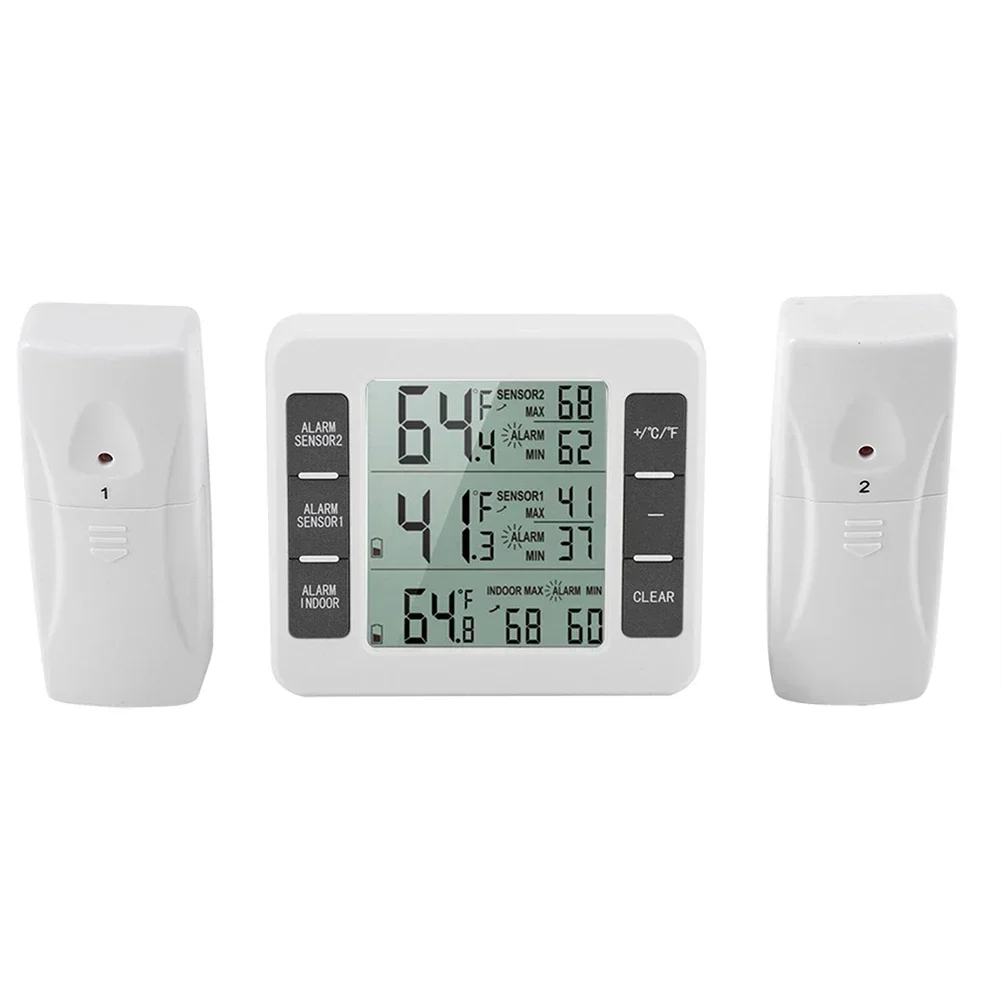 Wireless Digital Thermometer for Fridge with Freezer Alarm Perfect for Indoor and Outdoor Temperature Monitoring