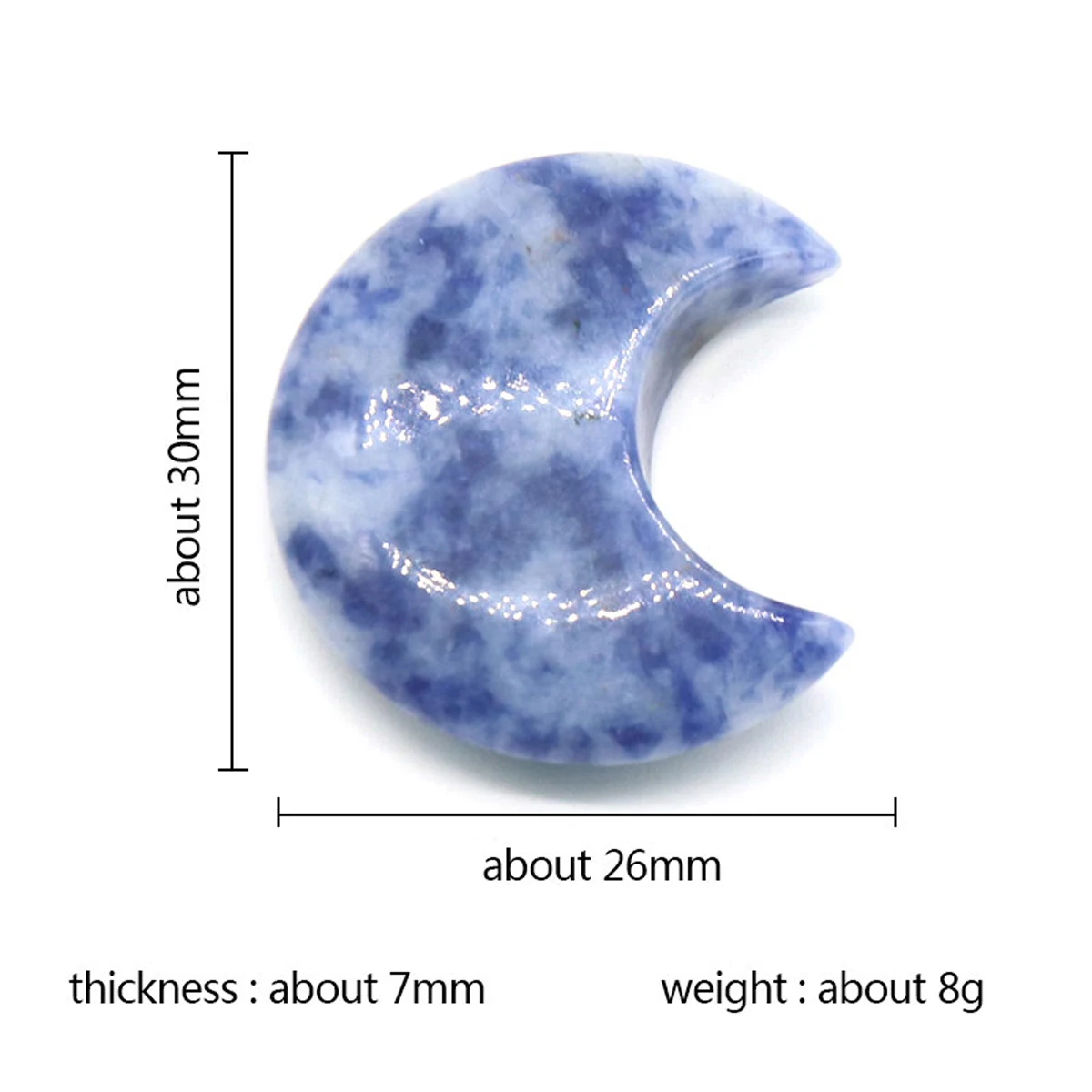 1PC Moon Shape Statue Natural Crystal Stone Colorfull Mascot Meditation Reiki Healing Polished Gem Collection Home Decoration