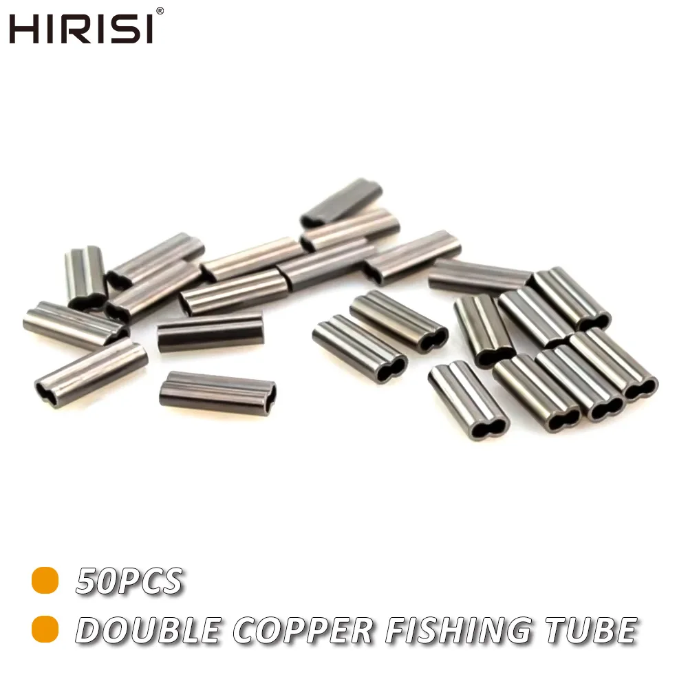 

Hirisi 50pcs Double Copper Fishing Tube Crimping Sleeves Connector For Rig Accessories Fishing Accessories Novelties AG160