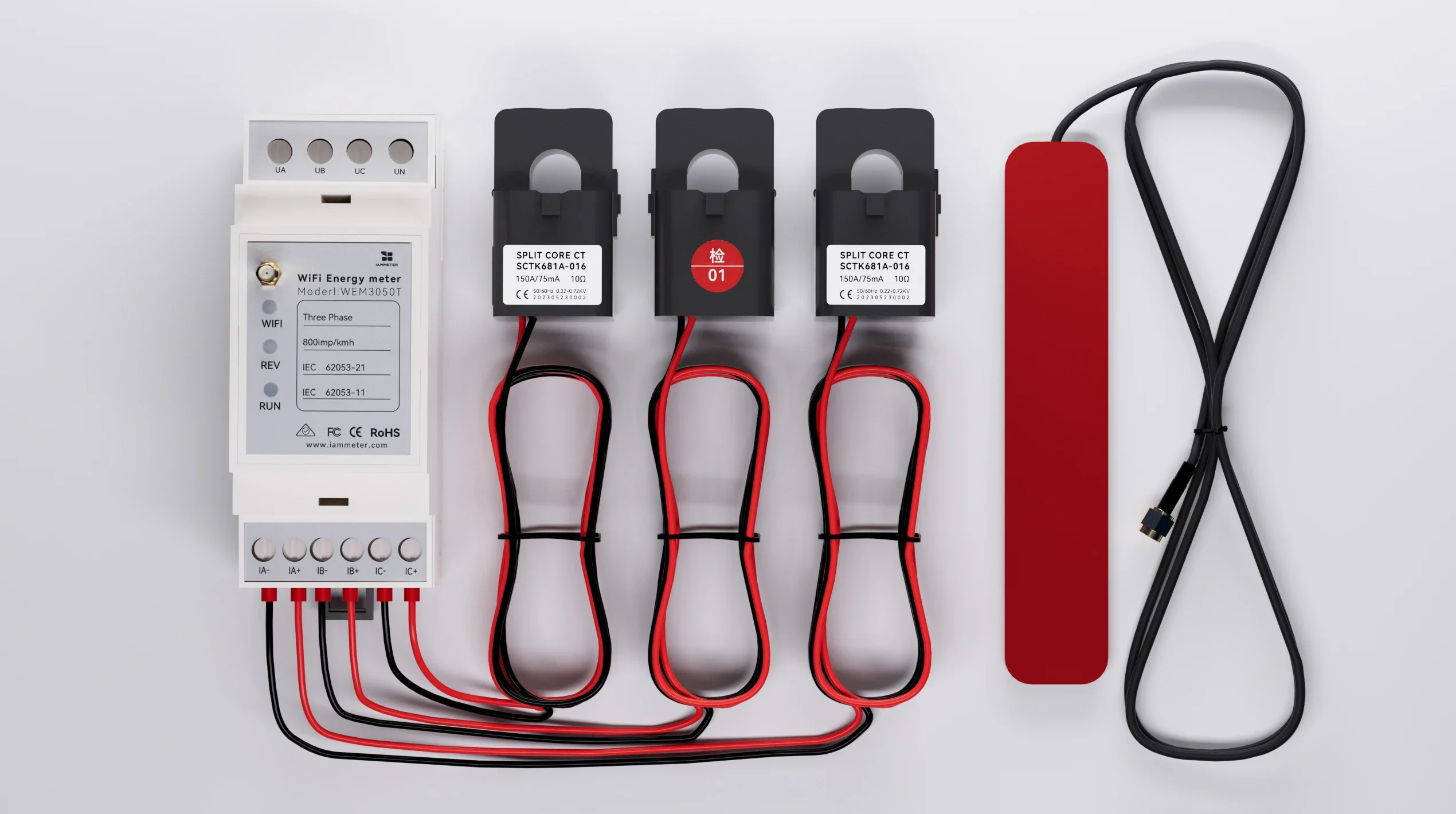 Bidirectional three phase energy meter WiFi 150A DIN rail Modbus TCP/RTU with 3-month Cloud Service