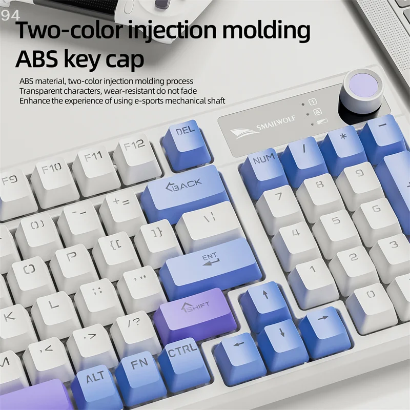 

Smailwolf MK95 Bluetooth Wireless Mechanical Keyboard Three-mode Link, Green Axis, Full Key Hot-swap, E-sports Game Keyboard