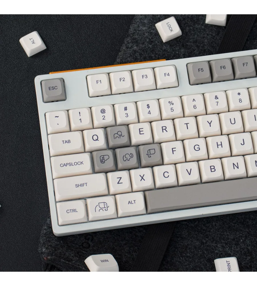 

Baby Elephant Keycap Personalized Japanese XDA Height PBT Sublimation 124 Keys Adaptable to Mechanical Keyboard 75/960/104