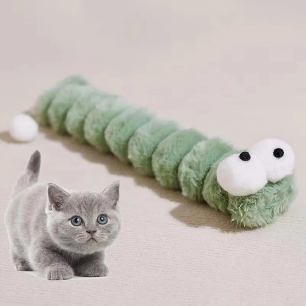 Caterpillar Cat Chew Bite-Proof Chew-Resistant Interactive Cuddle Soft Comfort Scratch Resistant Cats Pillow