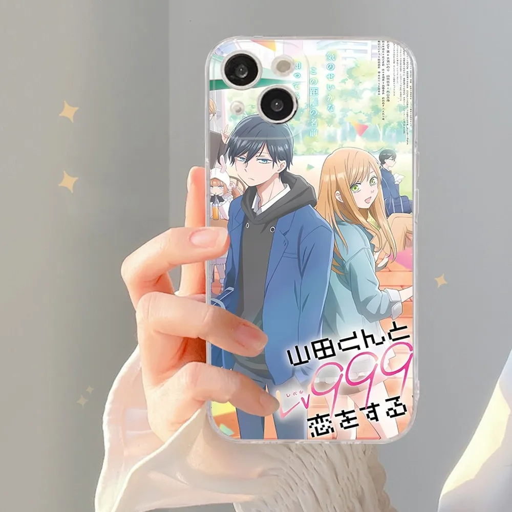 Anime amoroso yamada em lv999 caso de telefone para iphone 15 8 7 6 6s plus x se 2020 xr xs 14 11 12 13 mini pro max caso móvel