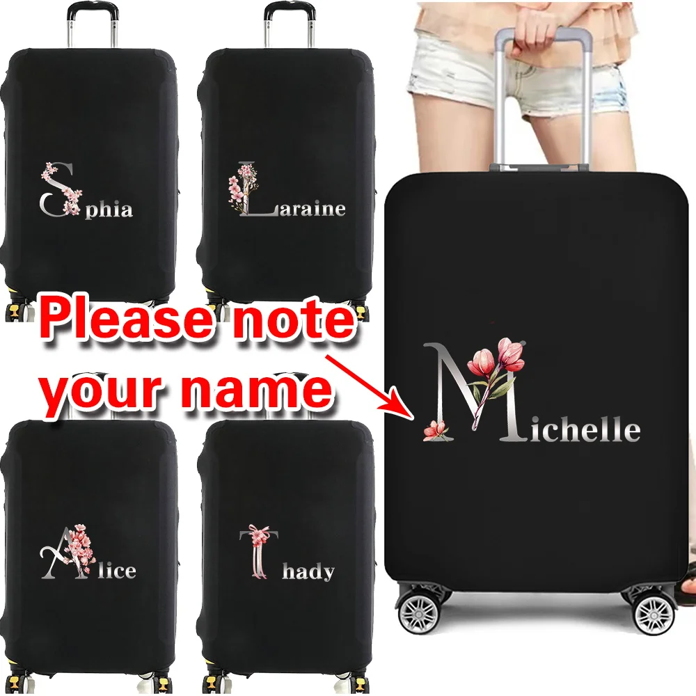 Personalized Customized Name Luggage Cover Protective Case 18-32inch Trolley Box Suitable Travel Accessories Dust Cover Reusable