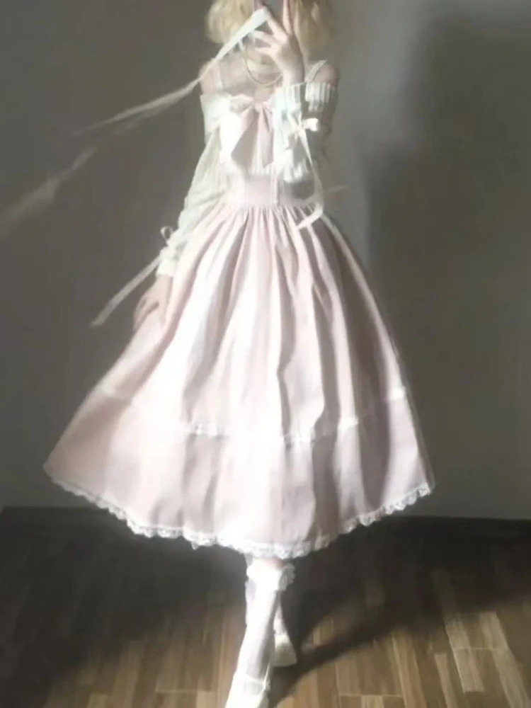 

Осенне-зимнее новое элегантное женское платье с открытыми плечами в японском стиле, нежное, облегающее талию, длинный дизайн.