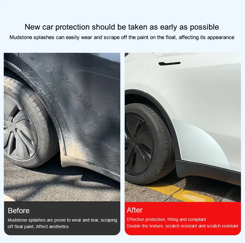 For Tesla Model Y Juniper 2025 Front Door Corner Anti-Scratch Film Rear Door Protective Films Invisible Car Clothing TPU Film