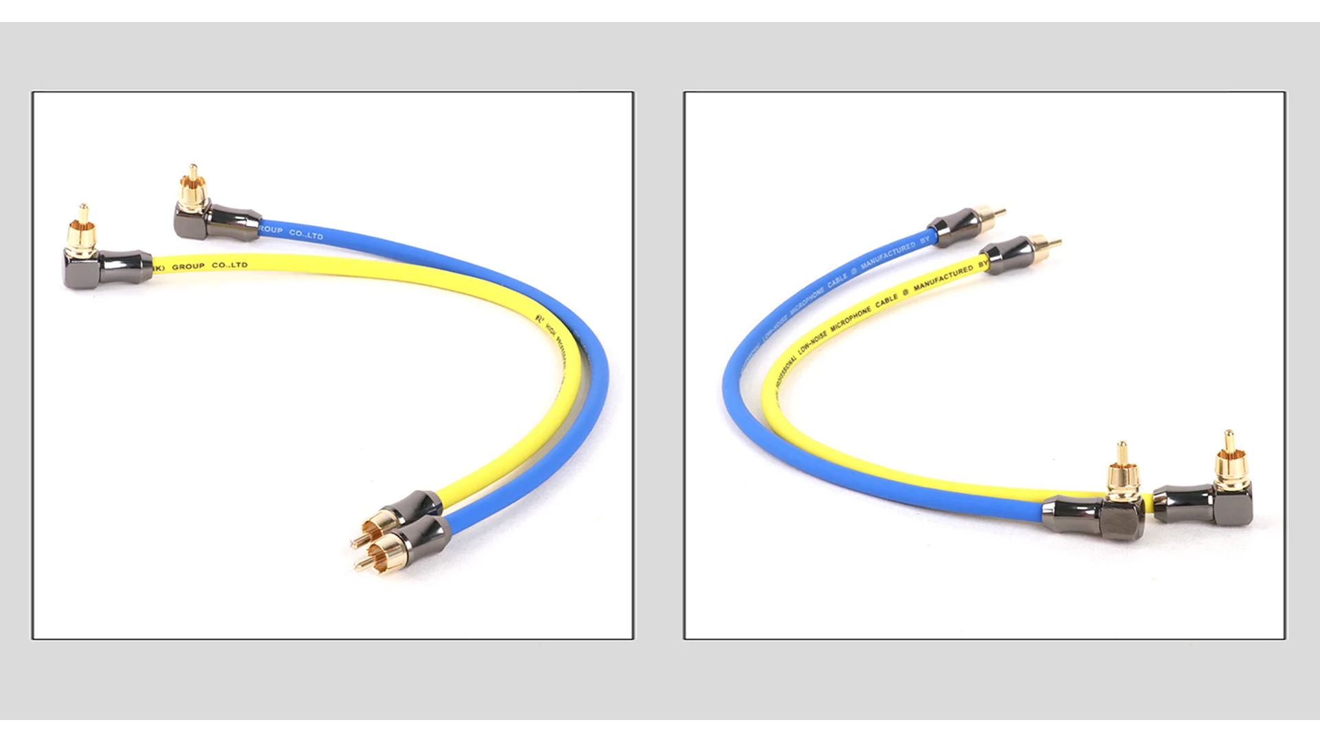 1 Paar RCA-Audio kabel rechtwinklig 2 RCA zu gerade 2 RCA-Farb kabel 4n OFC Stecker zu Stecker für Verstärker DAC TV Car Audio – Detail 3