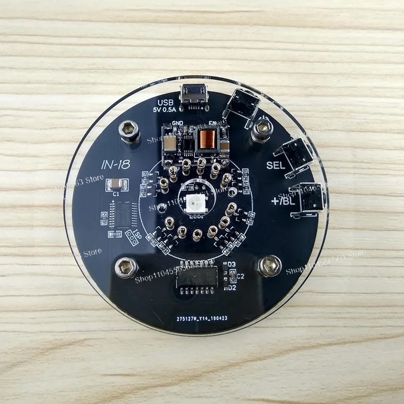 Single Tube IN-18 Nixie Tube Clock with Glow Effect DIY Kit Retro Vacuum Fluorescent Display Digital Timepiece for Desktop