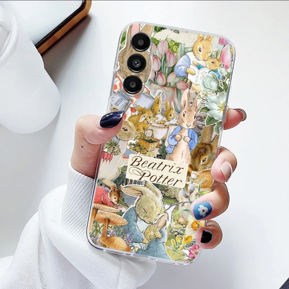 Cute P-Peter Rabbits Phone Case For Samsung Galaxy A71,70,52,51,40,31,A50,30S,21S,Note20ultra Transparent Cover