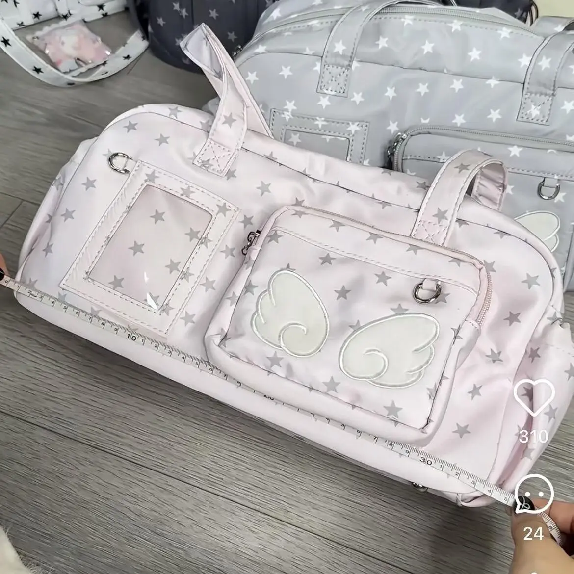 تصميم أصلي جديد لطيف الحلو الملاك Ulzzang Ita حقيبة للفتيات Y2k ستار طباعة الحفل ستار مطاردة حقيبة كروسبودي بكتف واحد #4