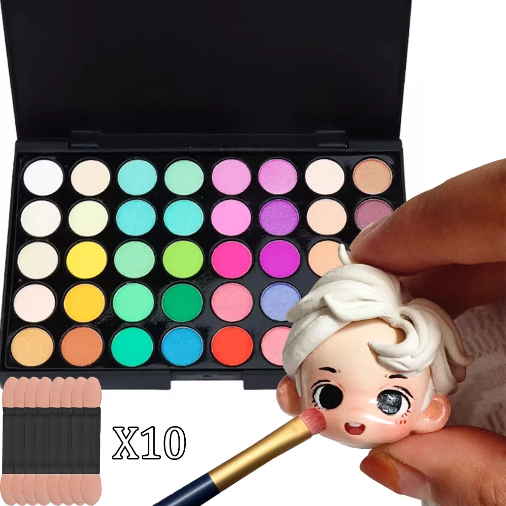 40 グリッド粘土フィギュアメイクアップカラフルなソリッドパウダーグラデーションスマッジアイシャドウパレット蛍光 DIY メイクアップ化粧品顔料