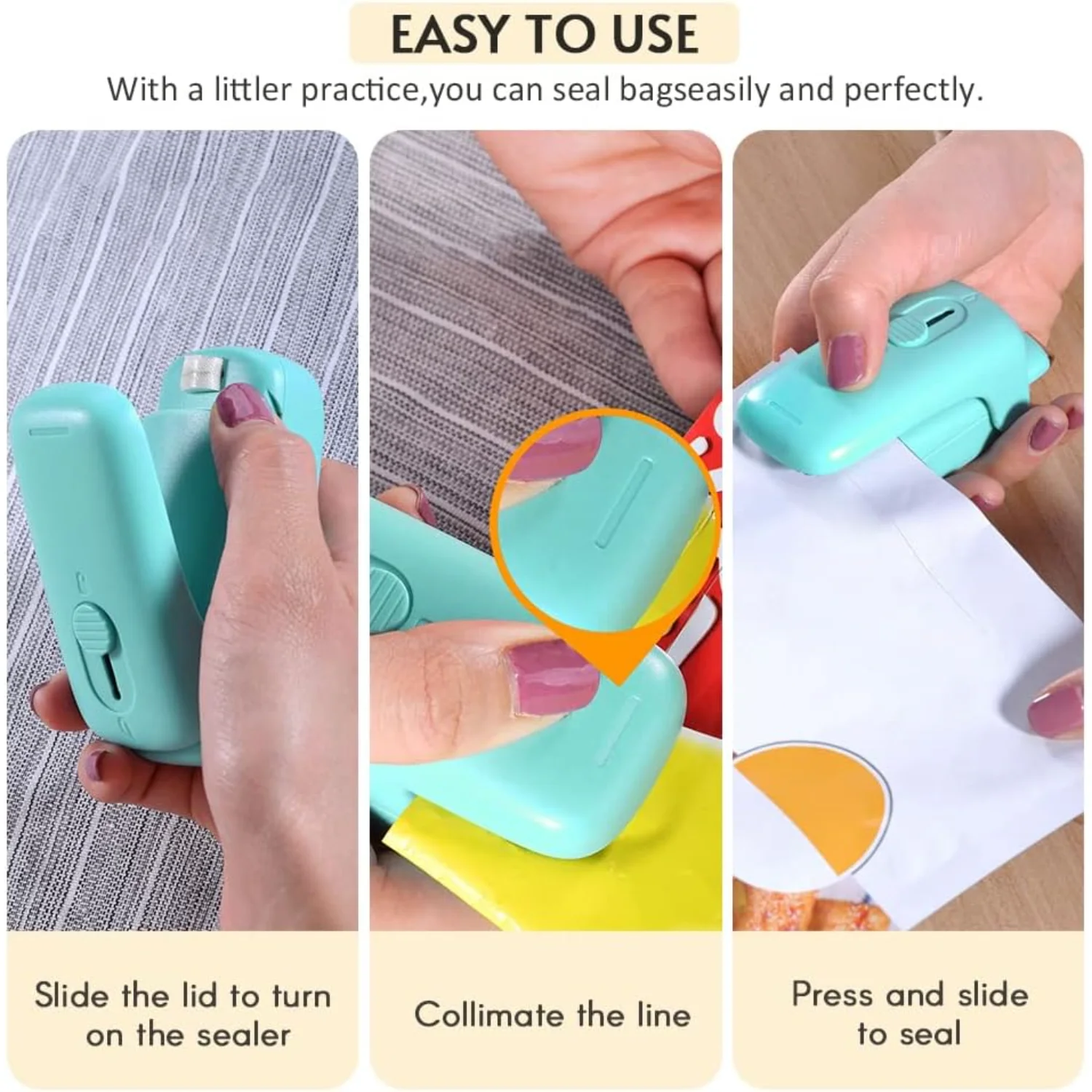 Mini Bag ,  Heat Vacuum , 2 in 1 Heat  and  with Lanyard, for Snack Plastic  Bags Cookies - Battery Not Included